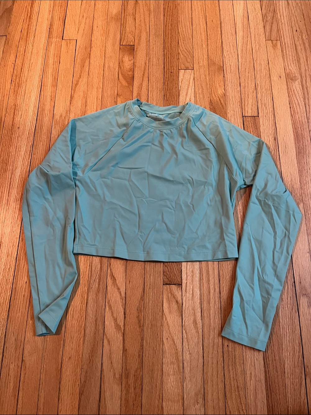 Jolyn Cropped Long-Sleeve Teal Moana swim shirt